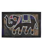 Rajasthani Elephant Design Wall Hanging Tapestry Silk patchwork Wall Runner