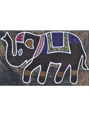 Rajasthani Elephant Design Wall Hanging Tapestry Silk patchwork Wall Runner 2