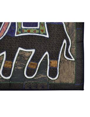 Rajasthani Elephant Design Wall Hanging Tapestry Silk patchwork Wall Runner 6