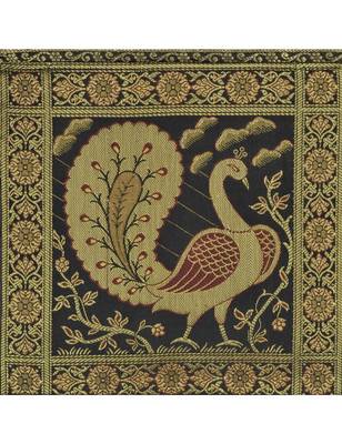 Lal Haveli Silk Peacock Design Letter Storage Holder 3 Pocket Black Color 34 X 10 Inch Housewarming Gift 3