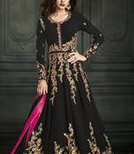 Black Resham Embroidery Georgette Salwar With Dupatta