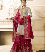 Grey Resham Embroidery Georgette Salwar With Dupatta