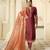 Brown Resham Embroidery Georgette Satin Salwar With Dupatta