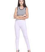 White Color Plain Cotton Leggings