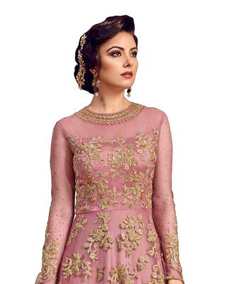 light-purple zari net salwar with dupatta 2