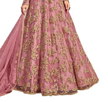 light-purple zari net salwar with dupatta 3
