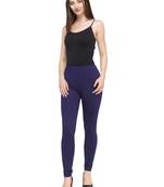 Navy Blue Color Plain Cotton Leggings