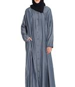 Blue Plain Cotton Abaya