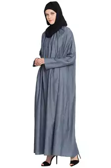 Blue Plain Cotton Abaya