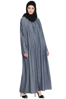 Blue Plain Cotton Abaya