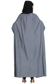 Blue Plain Cotton Abaya