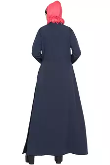 Navy Blue Plain Crepe Abaya