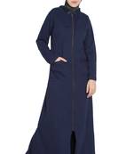 Navy Blue Plain Cotton Abaya