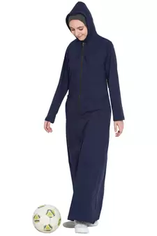 Navy Blue Plain Cotton Abaya