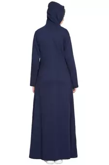 Navy Blue Plain Cotton Abaya