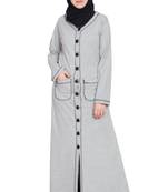 Silver Plain Cotton Abaya