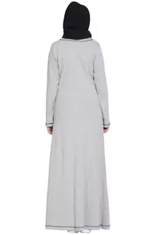 Silver Plain Cotton Abaya