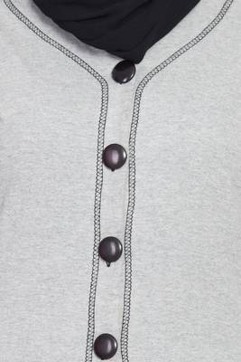 Silver Plain Cotton Abaya 5