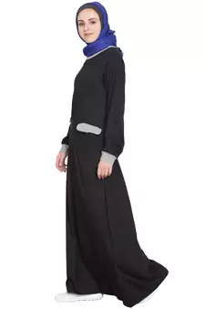 Black Plain Cotton Abaya