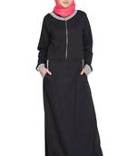 Black Plain Cotton Abaya