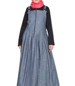 Light Blue Plain Cotton Abaya