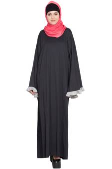 Black Plain Polyester Abaya