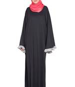 Black Plain Polyester Abaya