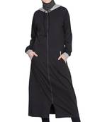 Black Plain Cotton Abaya