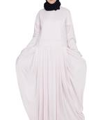 Light Pink Plain Polyester Abaya