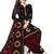 Black And Maroon Synthetic Printed Dress Material With Dupatta