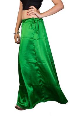 Green Satin Free Size Petticoat 2