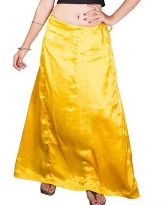 Muhenera Yellow Satin Free Size Petticoat 1