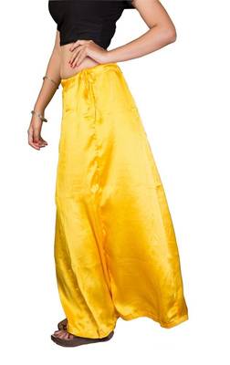 Muhenera Yellow Satin Free Size Petticoat 2