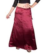 Muhenera Brown Satin Free Size Petticoat