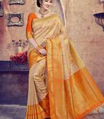 Chiku woven art-silk-sarees saree with blouse