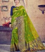 Mehendi woven art-silk-sarees saree with blouse