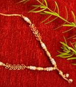 Designer Diamond Stone Golden Filigree Simple Mangalsutra Necklace