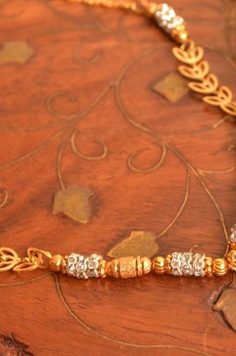 Designer Diamond Stone Golden Filigree Necklace