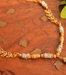 Designer Diamond Stone Golden Filigree Necklace
