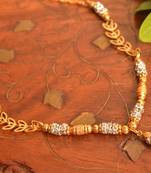 Designer Diamond Stone Golden Filigree Necklace