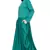 Green Plain Polyester Abaya