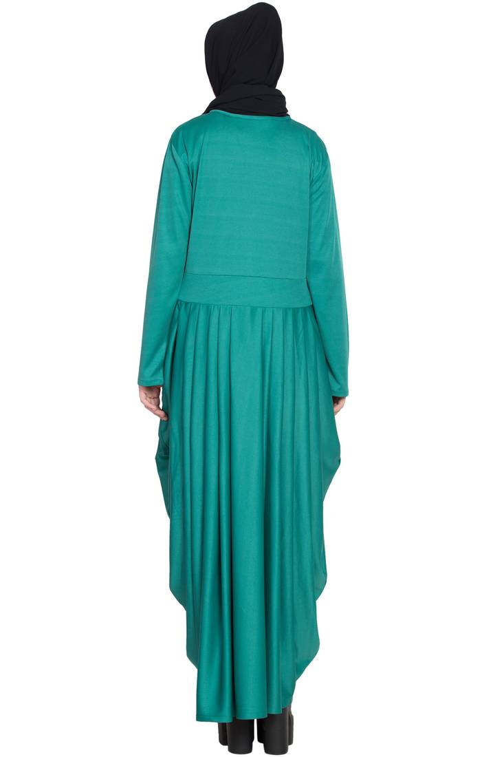 Green Plain Polyester Abaya