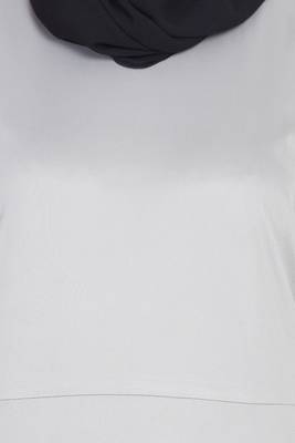 Silver Plain Polyester Abaya 5