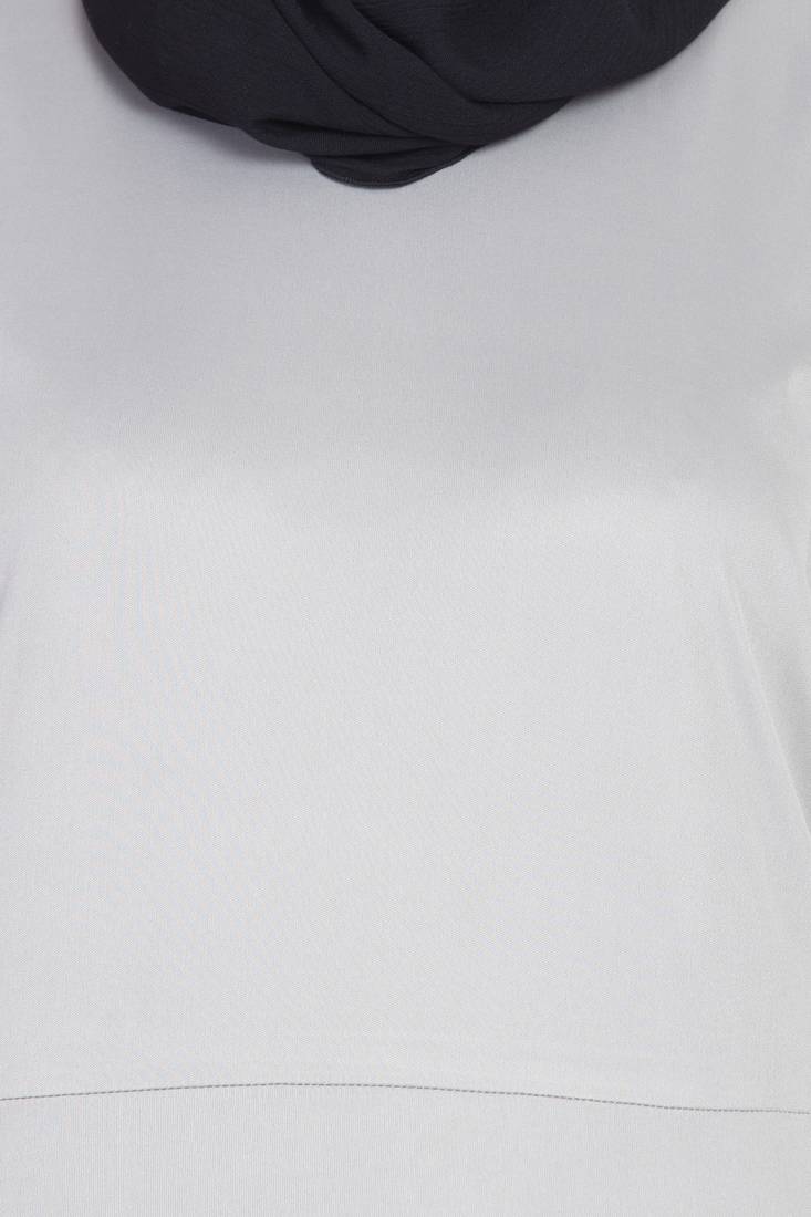Silver Plain Polyester Abaya
