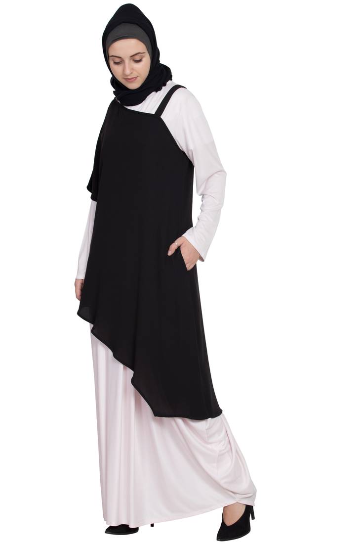 Black Plain Crepe Abaya