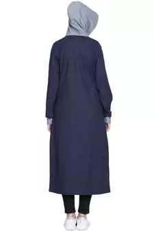 Navy Blue Plain Cotton Abaya