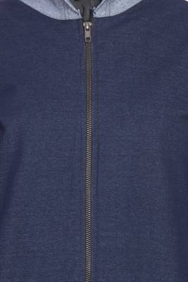 Navy Blue Plain Cotton Abaya 5