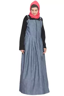 Light Blue Plain Cotton Abaya