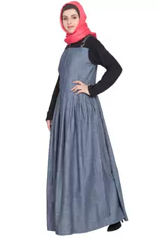 Light Blue Plain Cotton Abaya