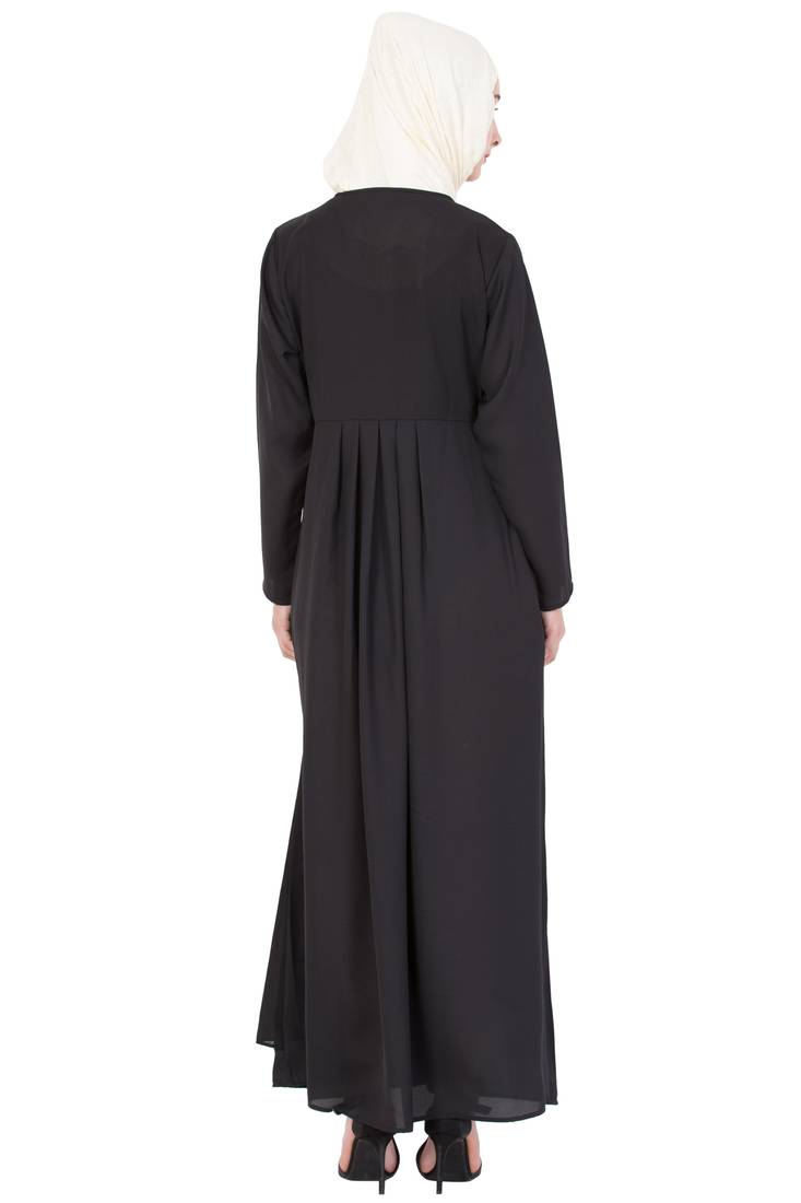 Black Plain Crepe Abaya